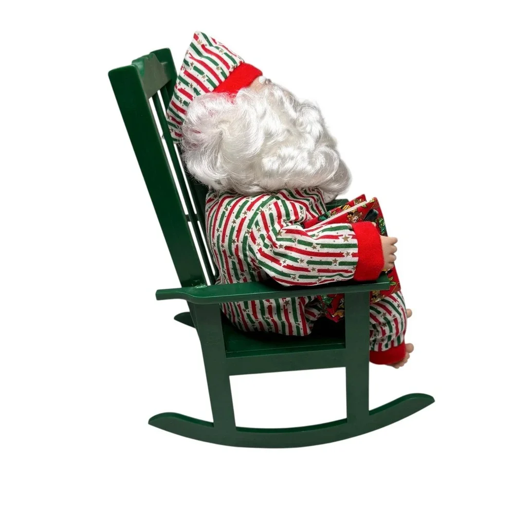 Snoring Santa Claus Pajamas Rocking Chair 12